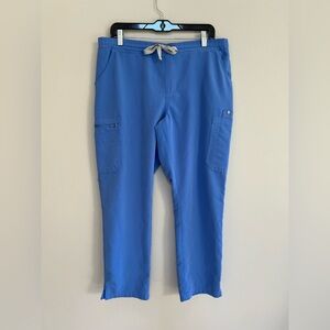 FIGS Yola Skinny Straight Leg Scrub Pants in Ceil Blue, size L/P
